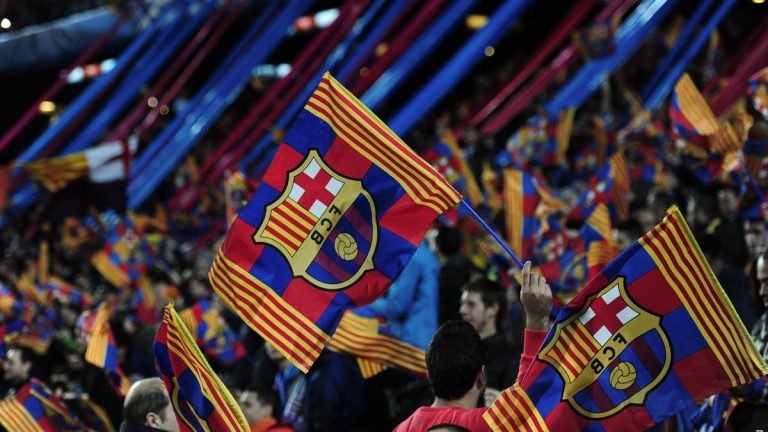 Barcelona flags at Camp Nou