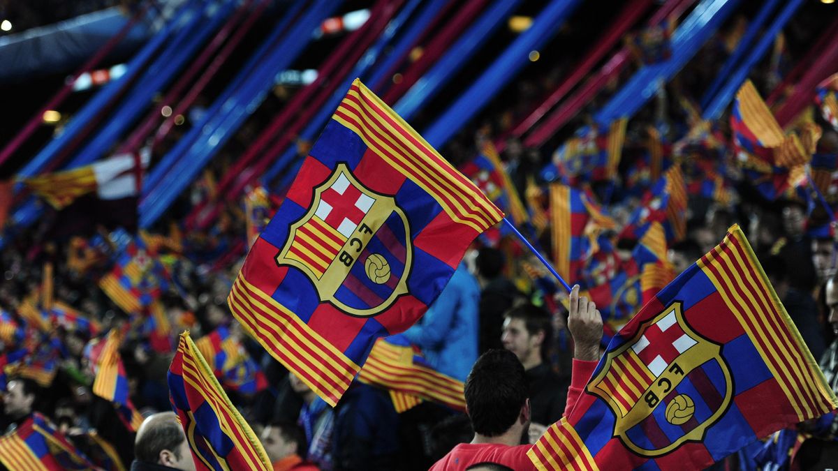 Barcelona flags at Camp Nou
