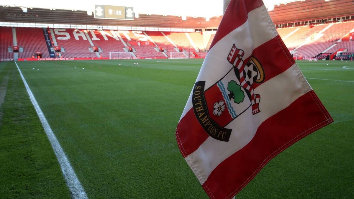 A picture of the corner flag at St. Marys Stadium in Southampton.
