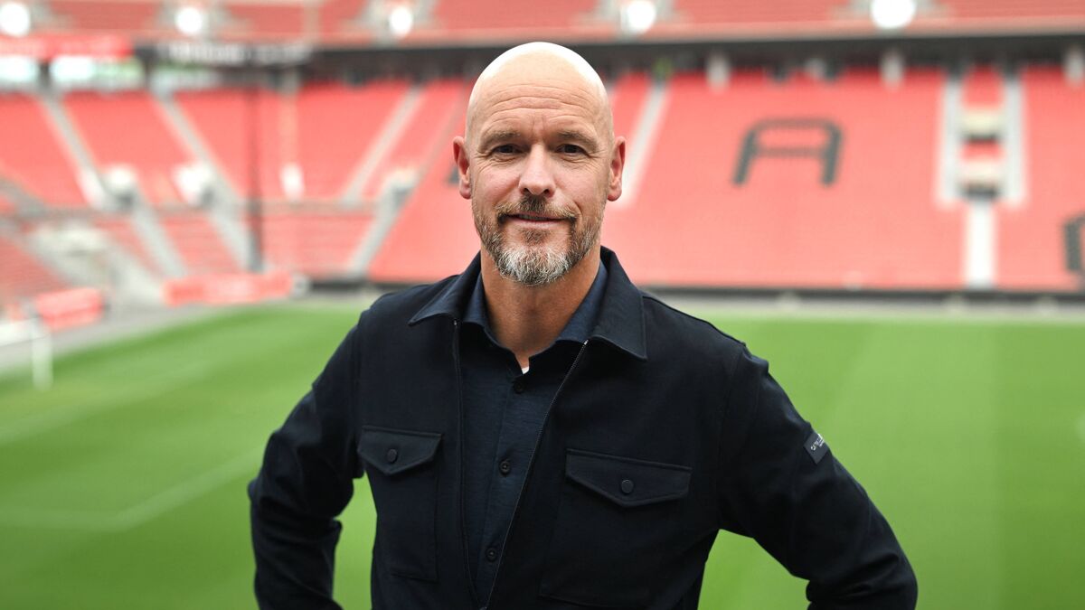 A picture of new Bayer Leverkusen manager Erik ten hag, formerly of Manchester United.