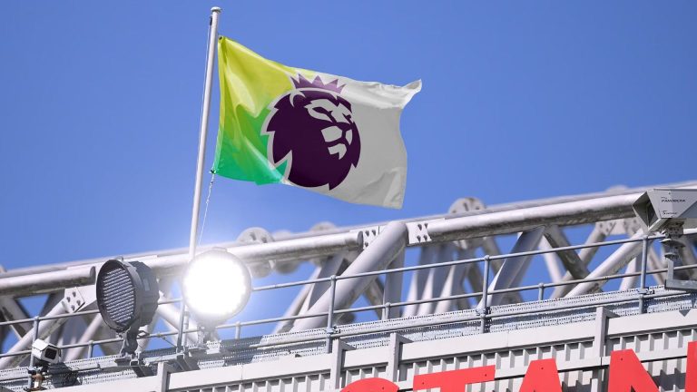A picture of a flag with the Premier League logo.