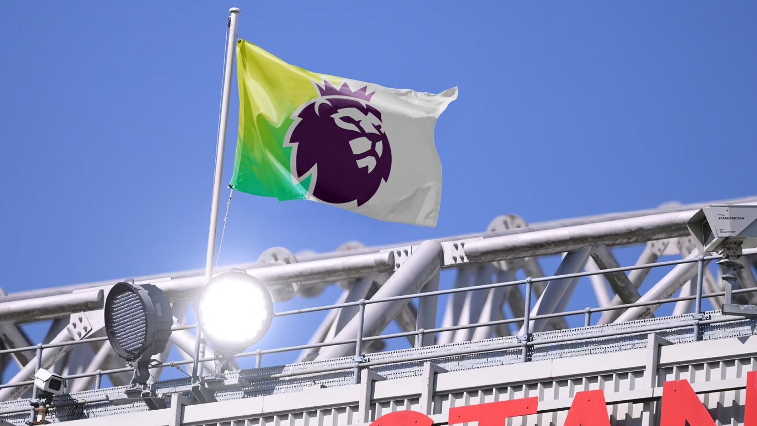 A picture of a flag with the Premier League logo.