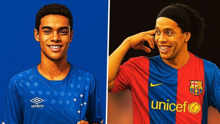 Ronaldinho and his son Joao Mendes