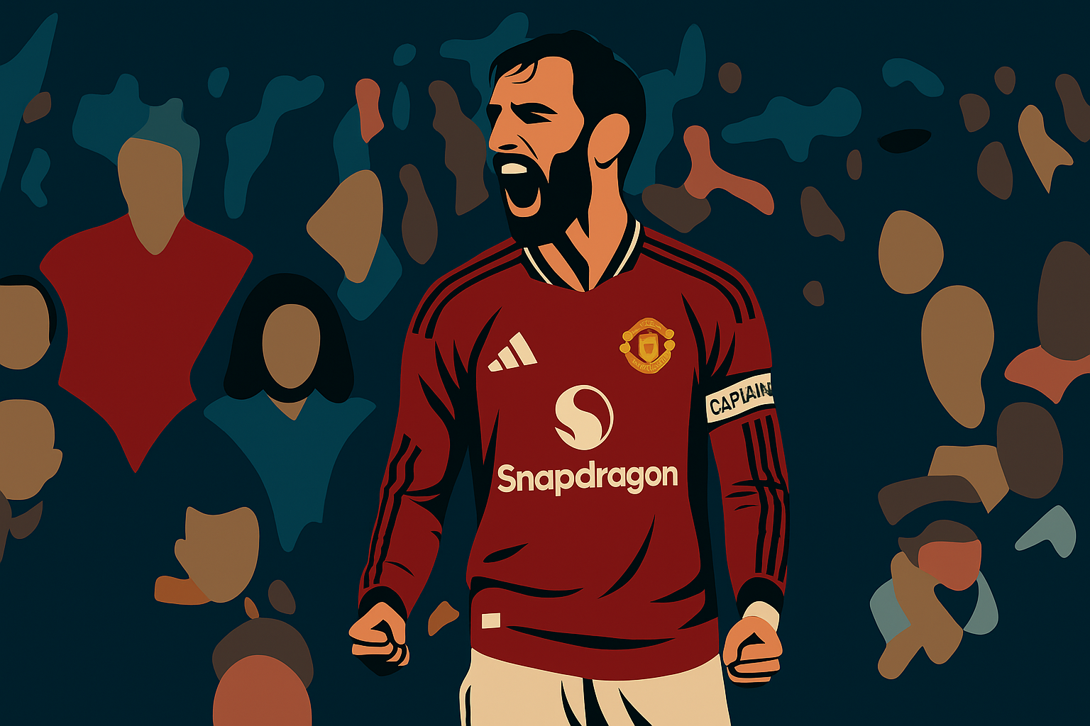 A picture of Manchester United captain Bruno Fernandes.