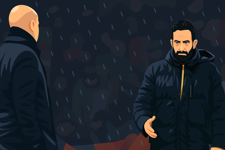 A picture of Manchester United manager Ruben Amorim and Liverpool manager Arne Slot.