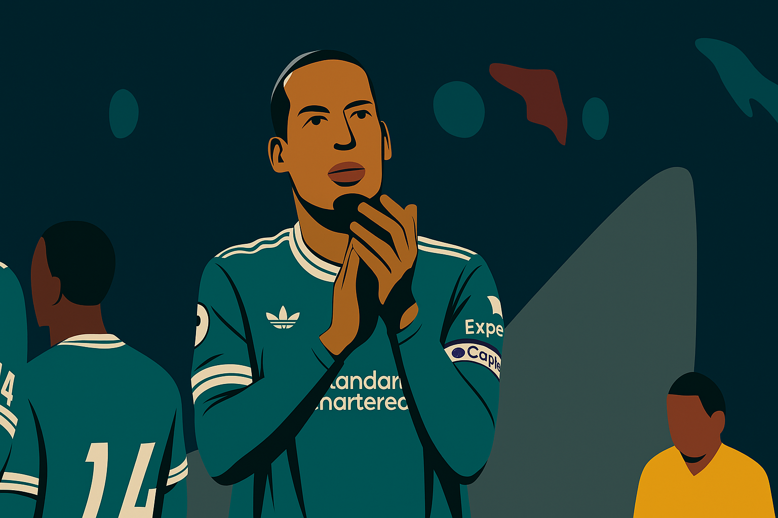 A picture of Liverpool captain Virgil van Dijk.