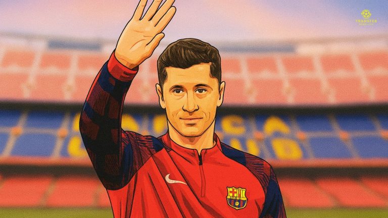 Vectorized image of Robert Lewandowski at Camp Nou