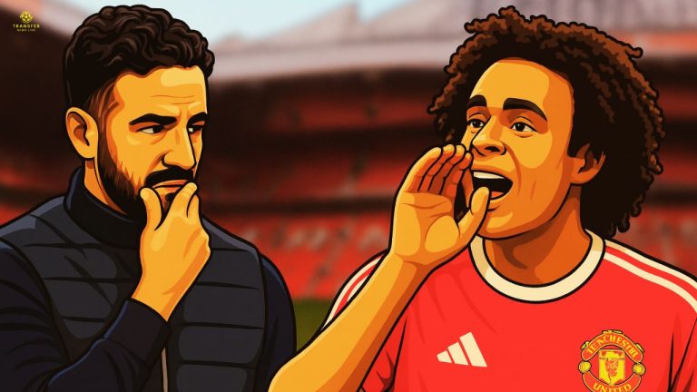 Vectorized image of Ruben Amorim and Joshua Zirkzee