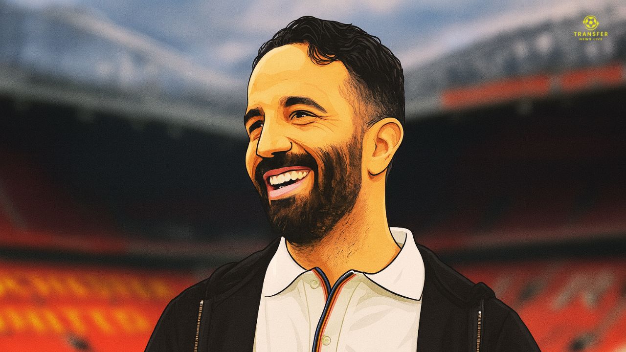 Vectorized image of Ruben Amorim at Old Trafford