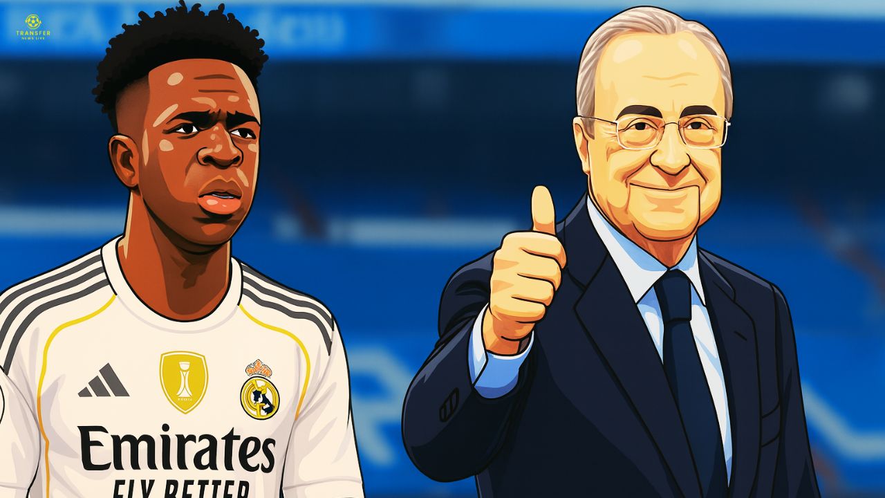 Vectorized image of Vinicius Junior and Florentino Perez