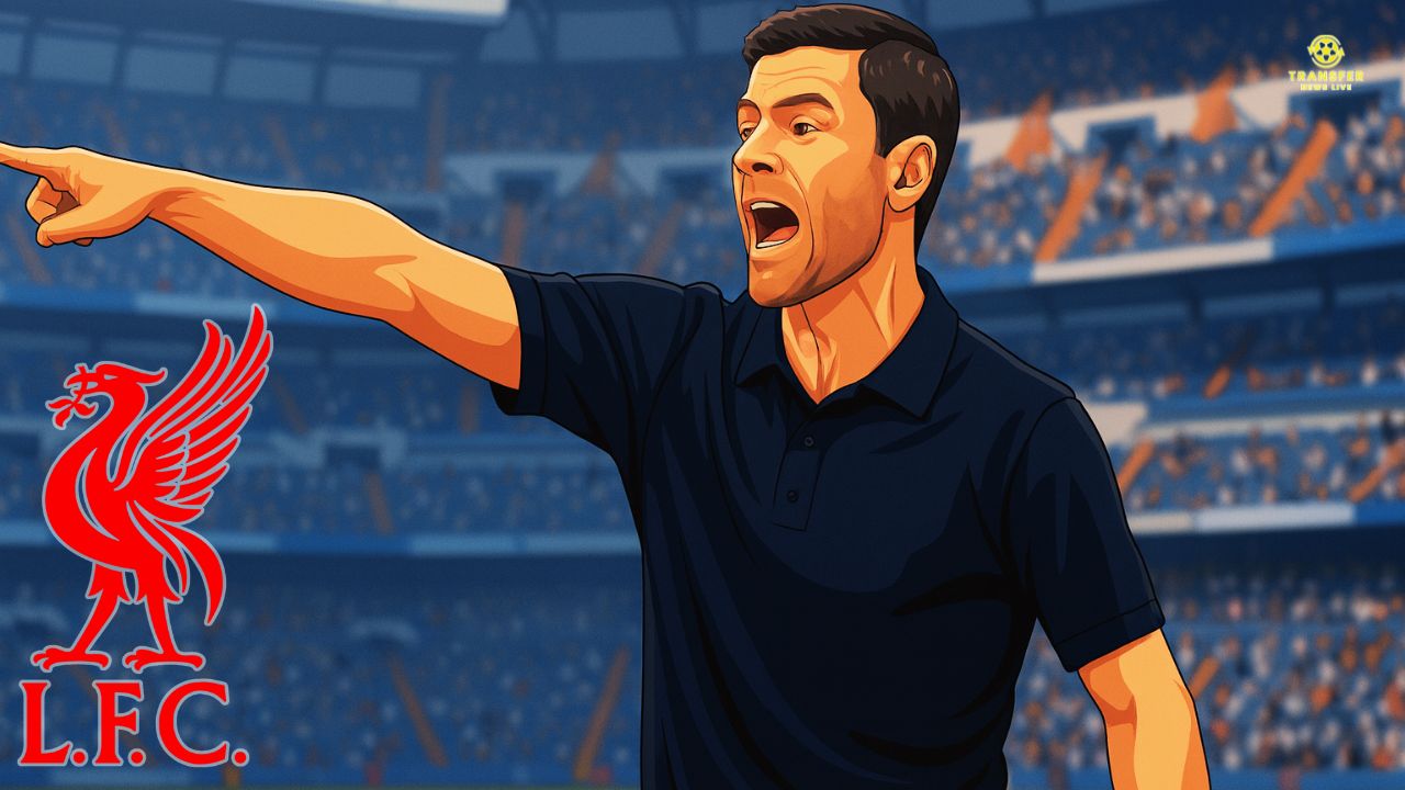 Vectorized image of Xabi Alonso with Liverpool logo