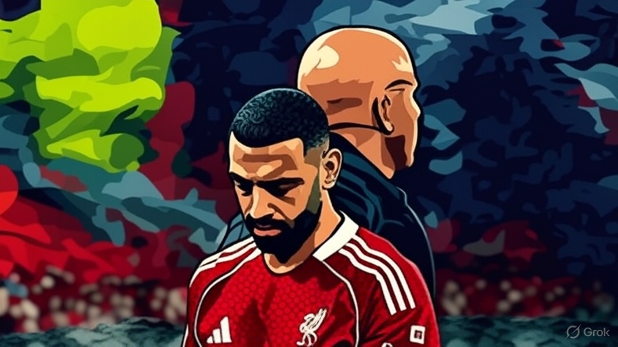 A picture of Liverpool manager Arne Slot and forward Mohamed Salah.