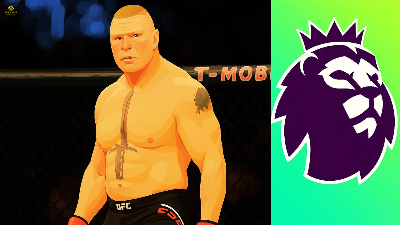 Brock Lesnar with Premier League logo