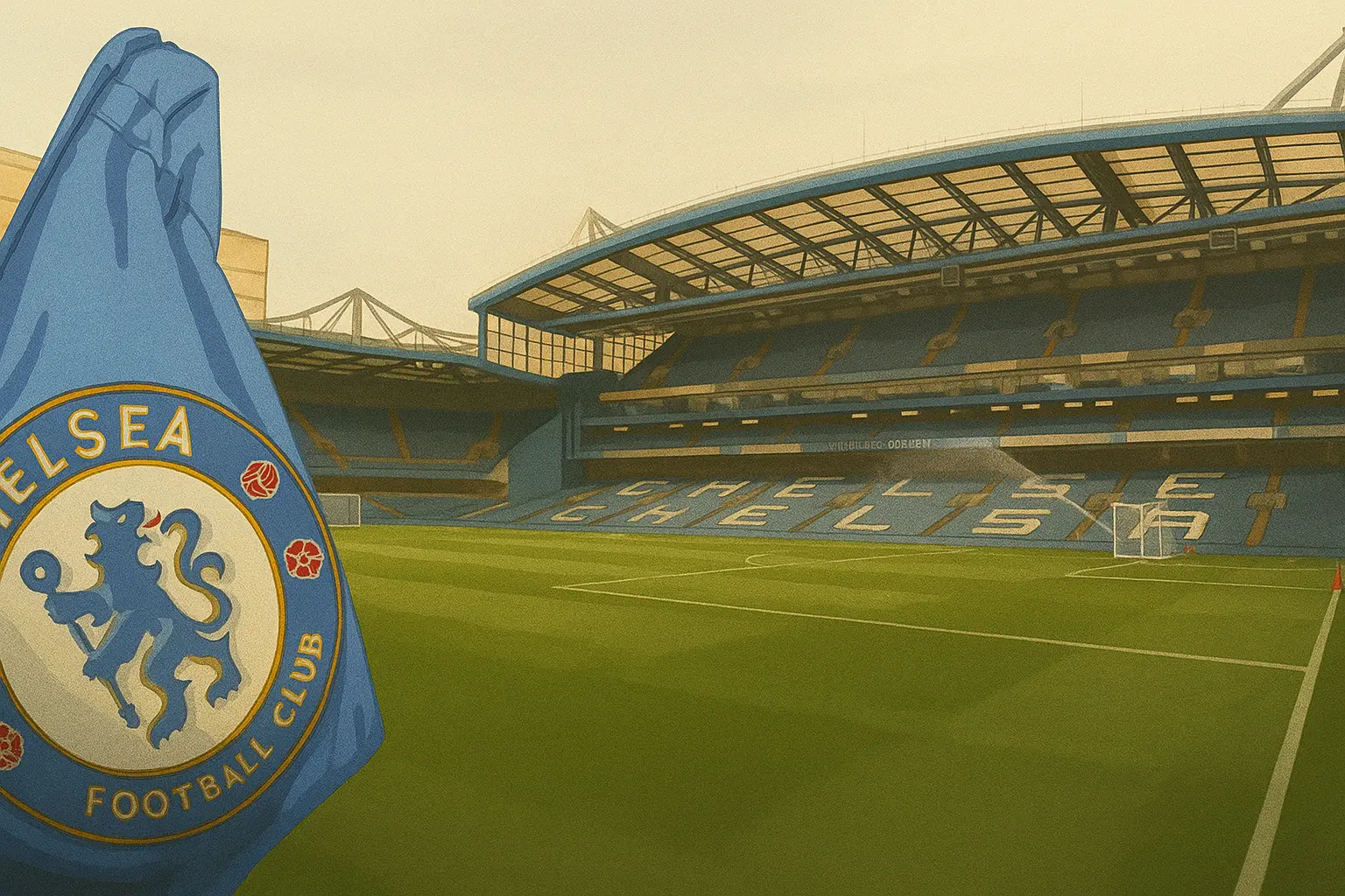 Chelsea flag at Stamford Bridge