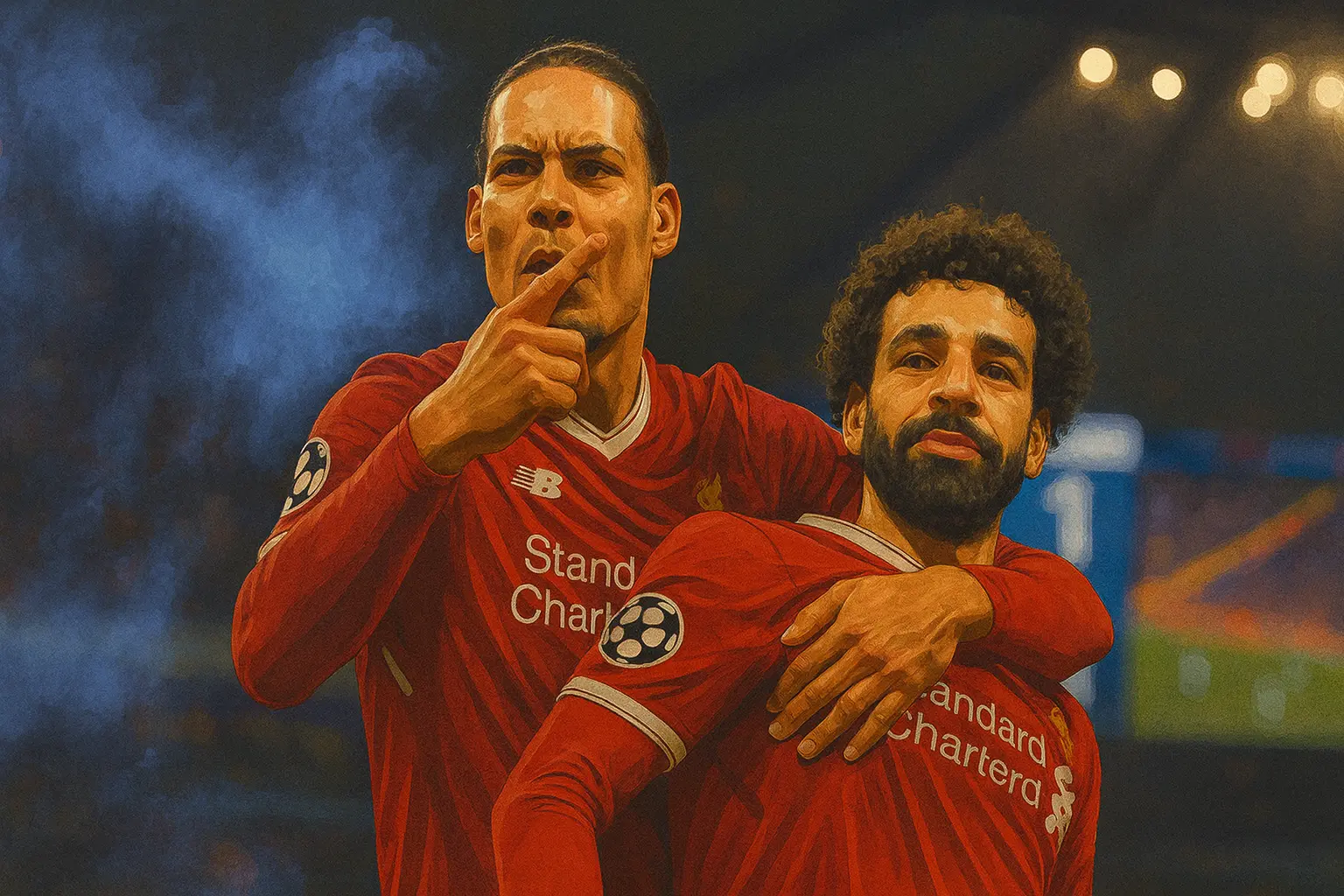 Mohamed Salah and Virgil van Dijk