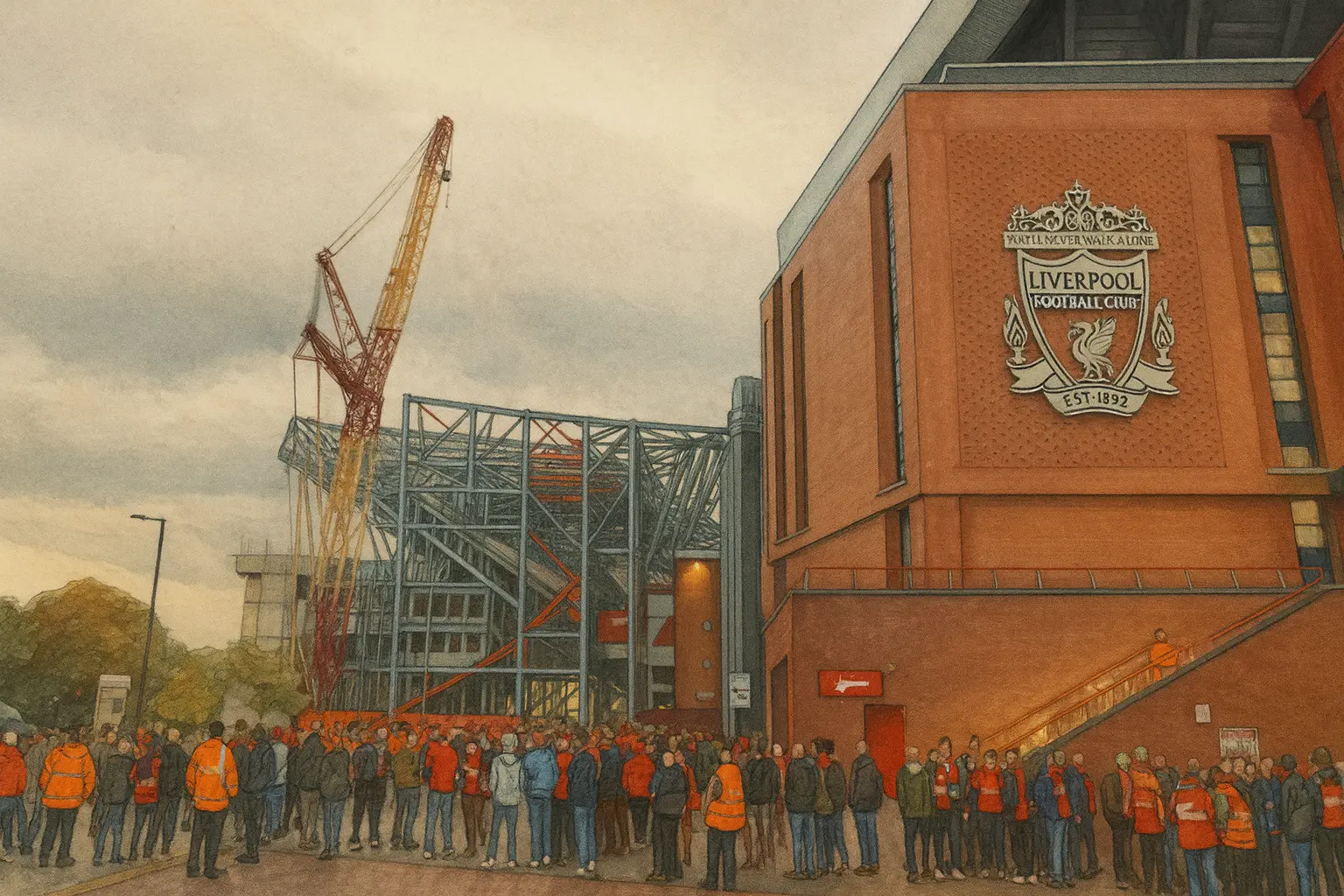 In front of Anfield, Liverpool
