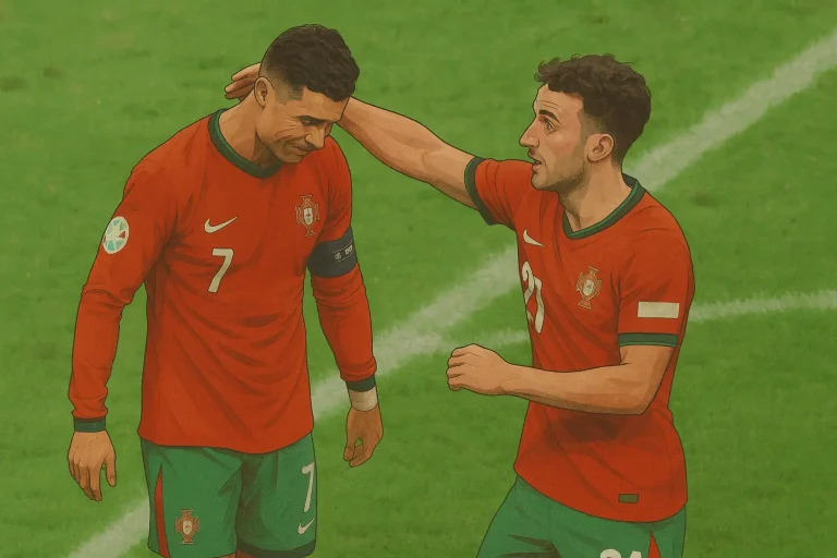 Cristiano Ronaldo and Diogo Jota