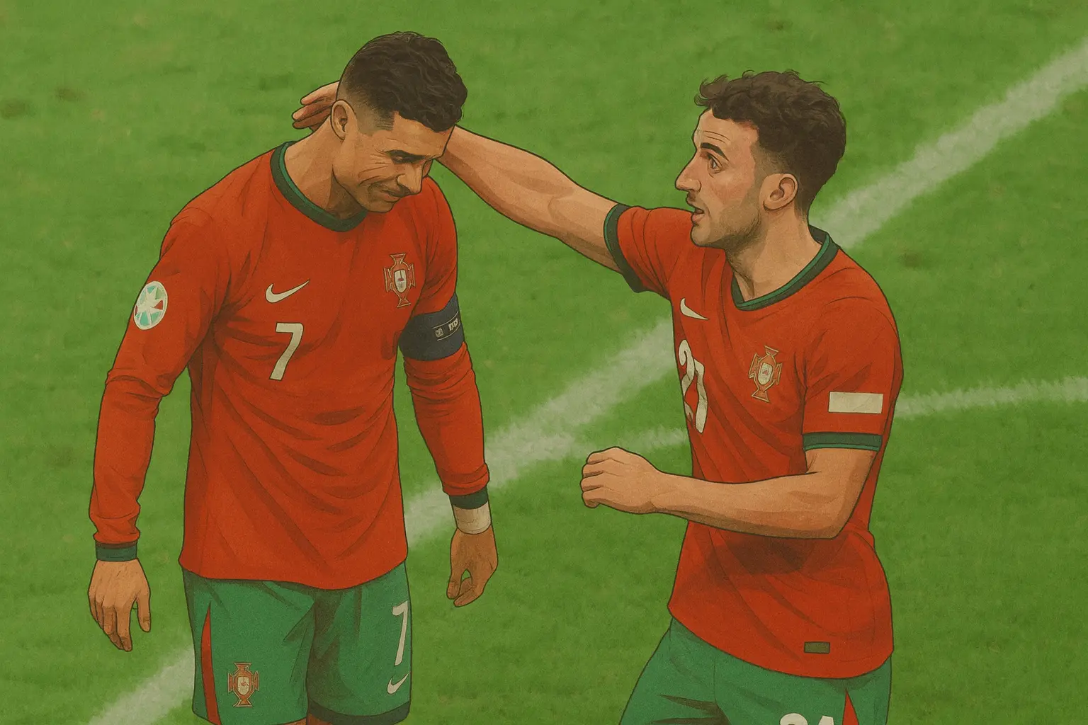 Cristiano Ronaldo and Diogo Jota