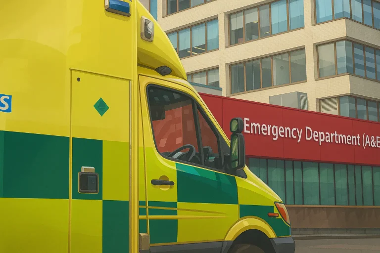 NHS Ambulance at Hospital