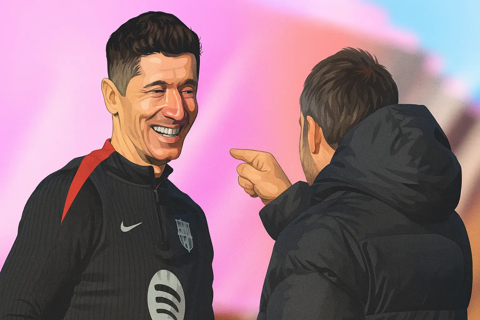 Robert Lewandowski, Hansi Flick, Barcelona