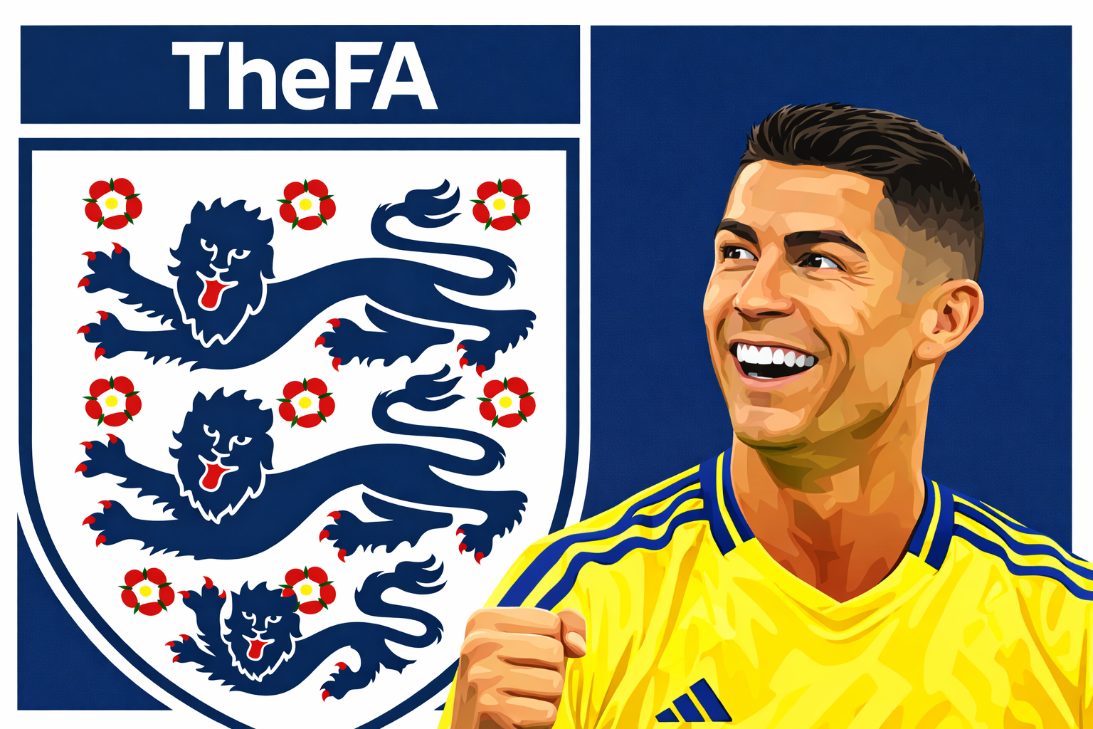 Cristiano Ronaldo in Al-Nassr jersey with The FA crest