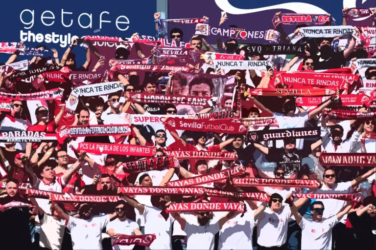 Sevilla fans in the stadium