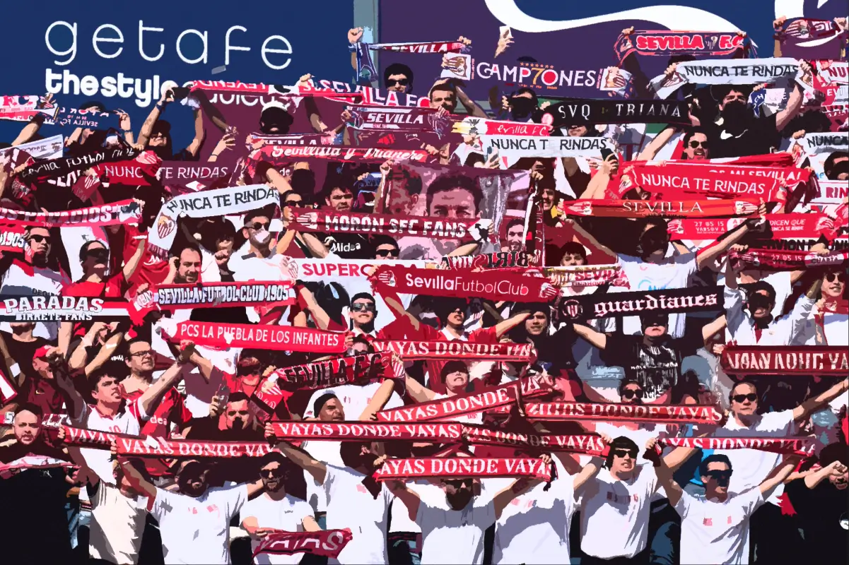 Sevilla fans in the stadium