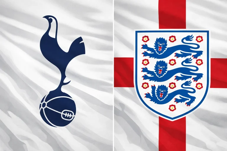 Tottenham Hotspur flag and England Football Team flag