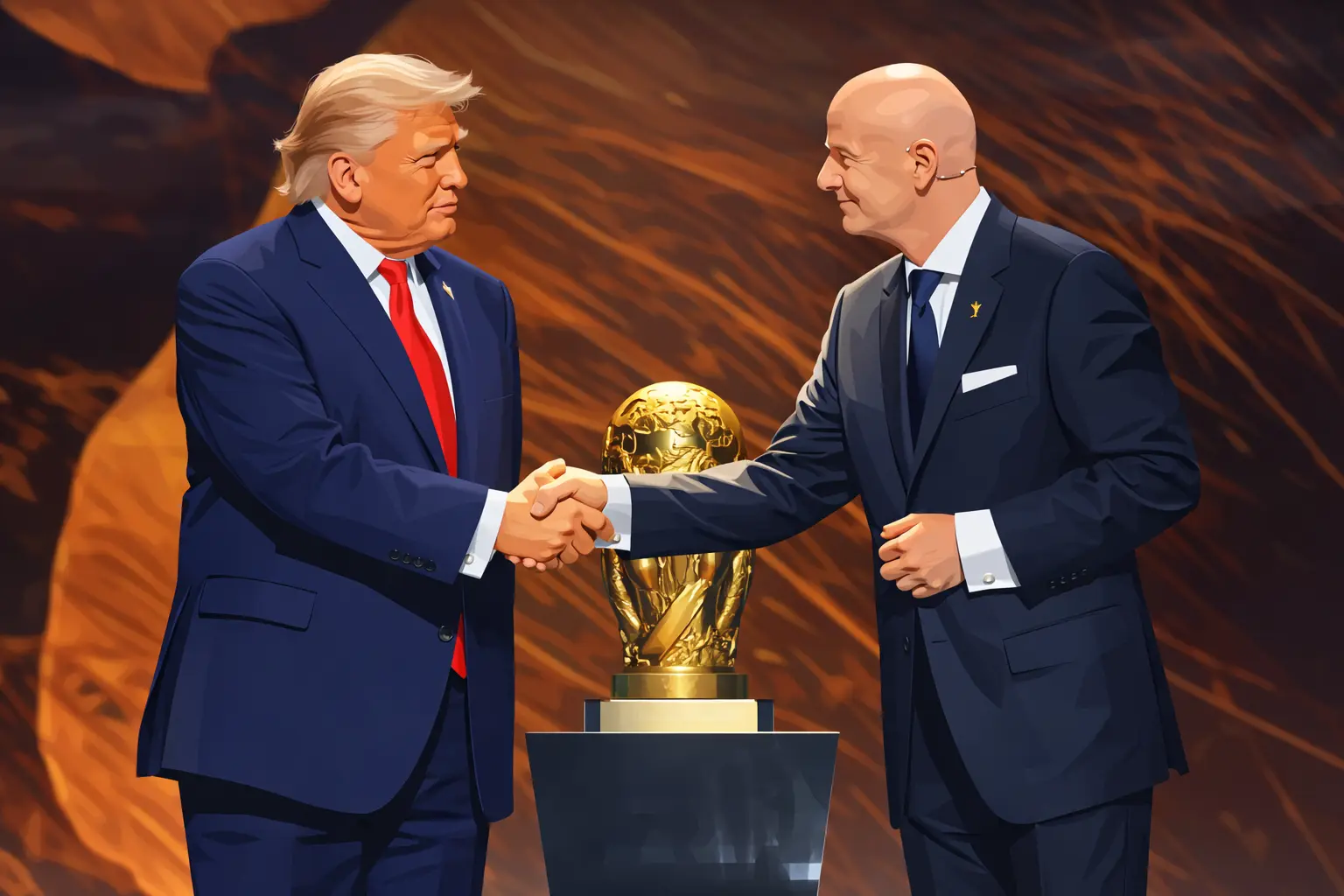 FIFA president Gianni Infantino and the US president Donald Trump