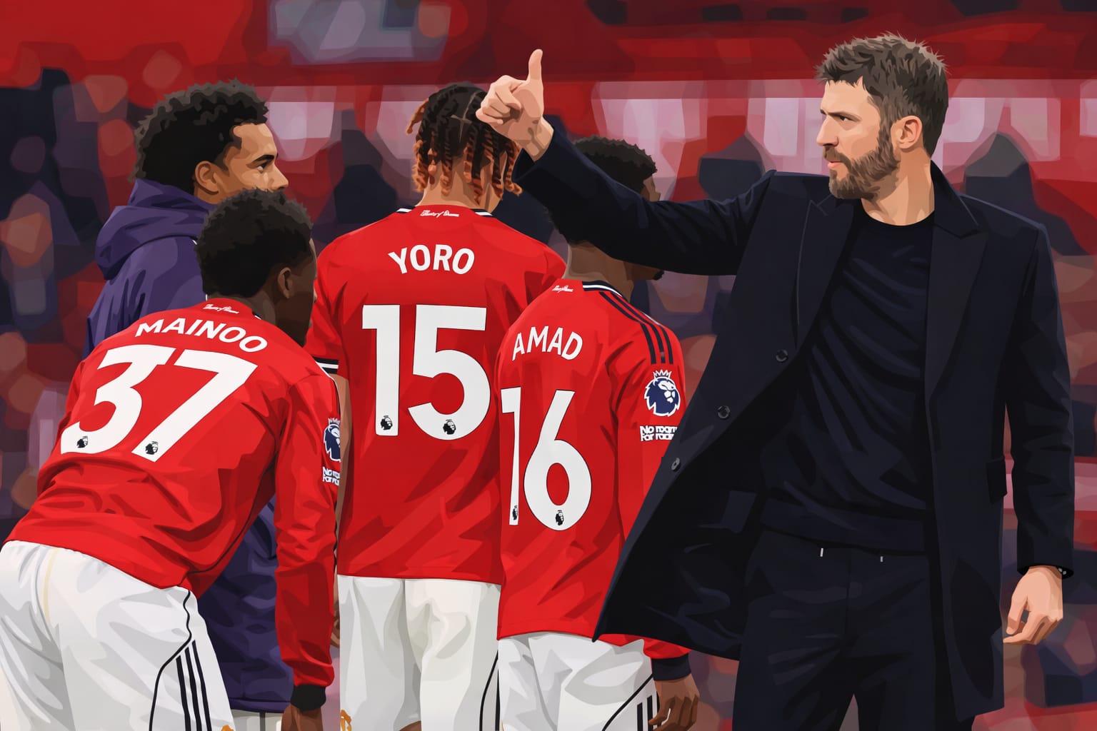 Manchester United players along with Michael Carrick