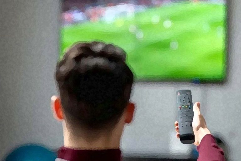 Man watching an illegal stream.
