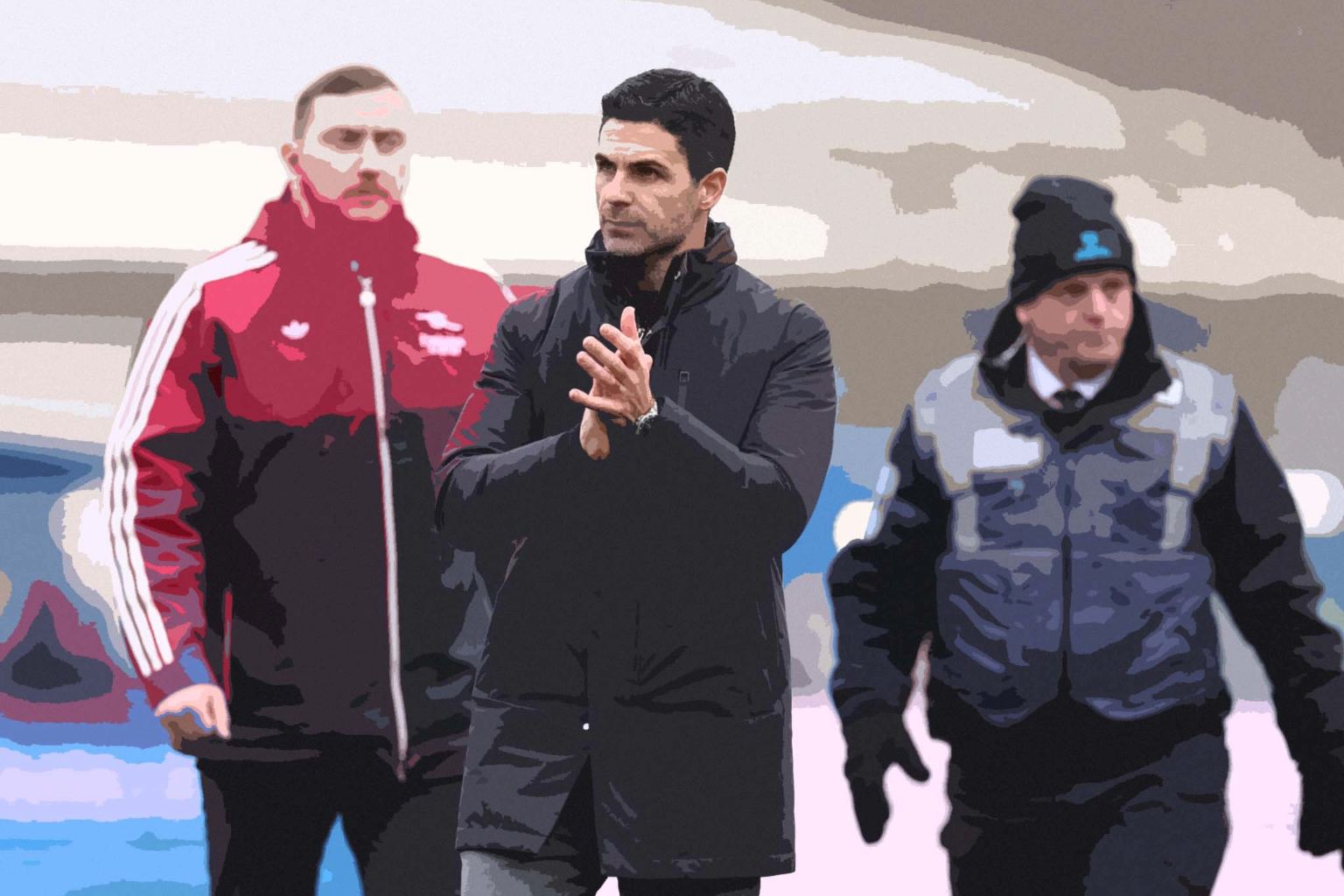 Mikel Arteta clapping the fans.