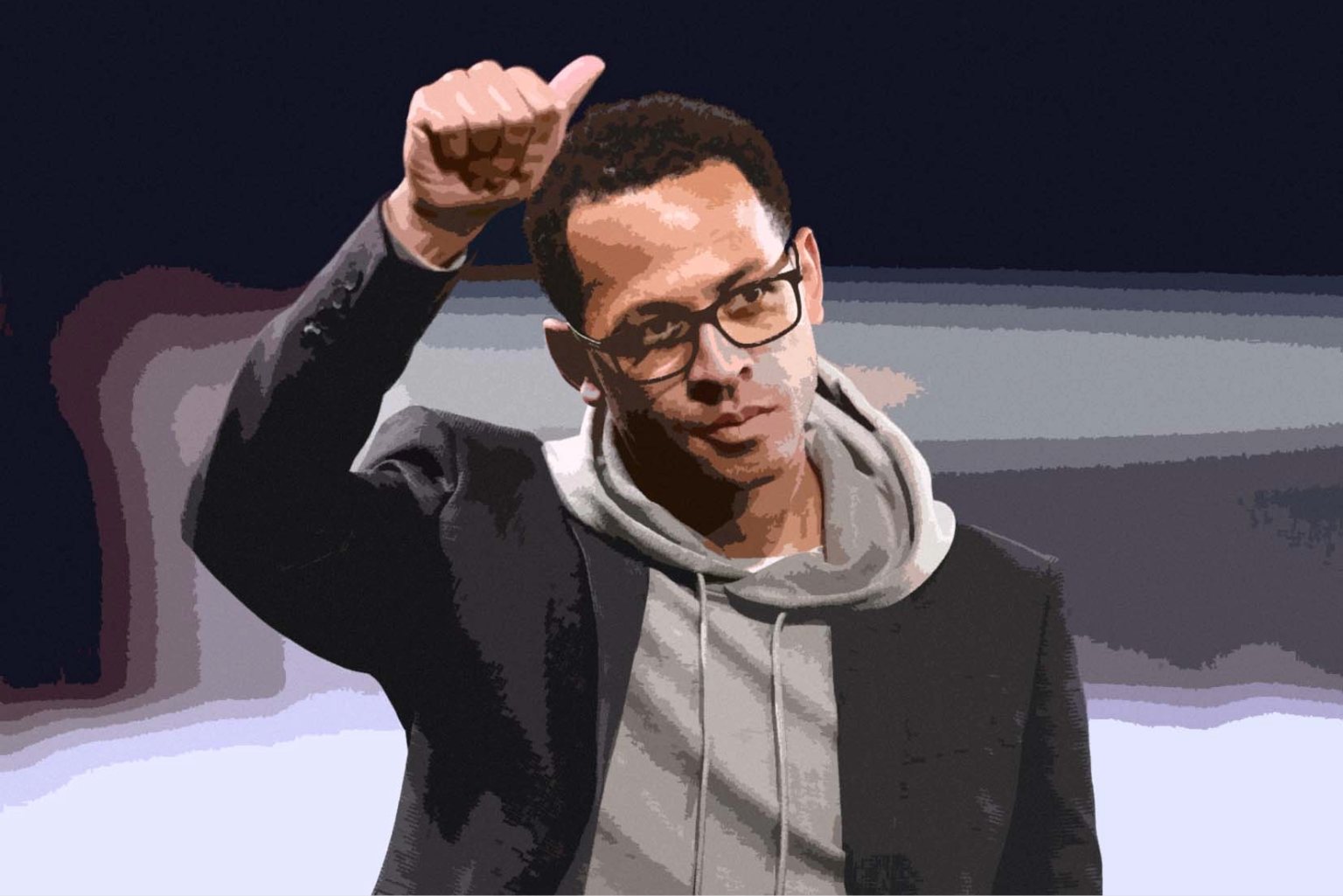 Liam Rosenior gives a thumbs-up.