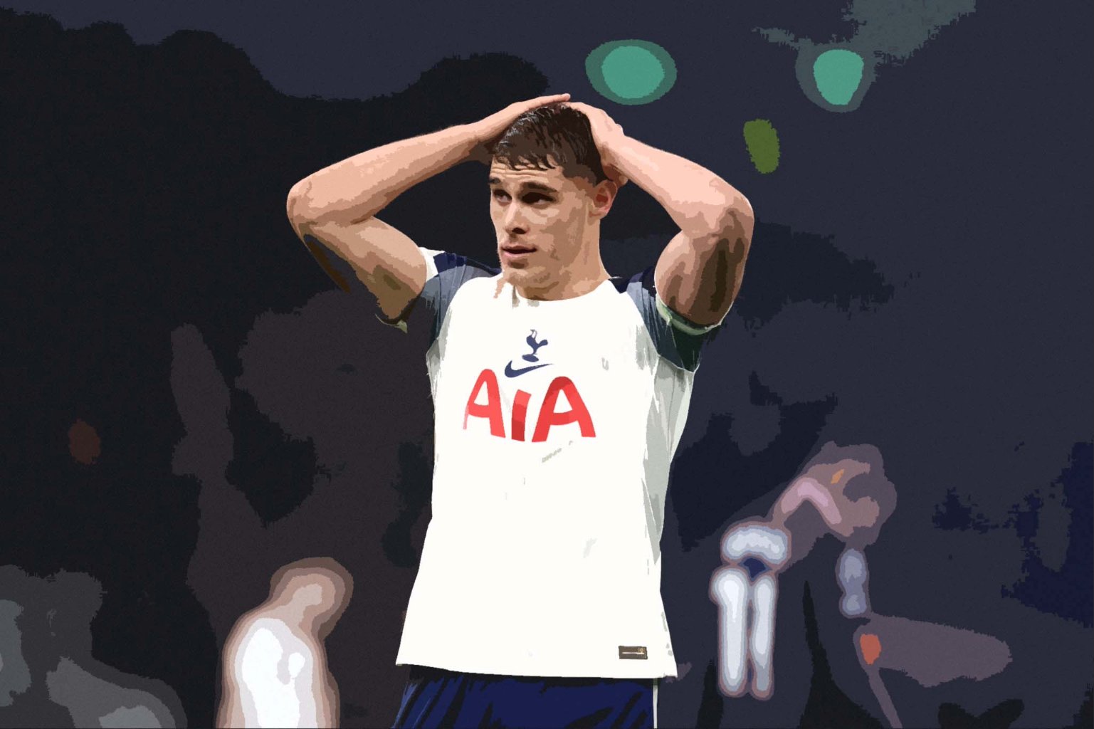 Mickey Van de Ven with his hands on his head.