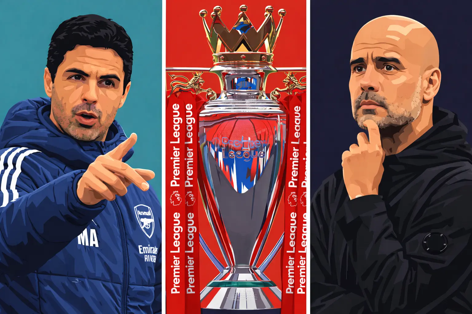 Mikel Arteta, Premier League trophy, Pep Guardiola