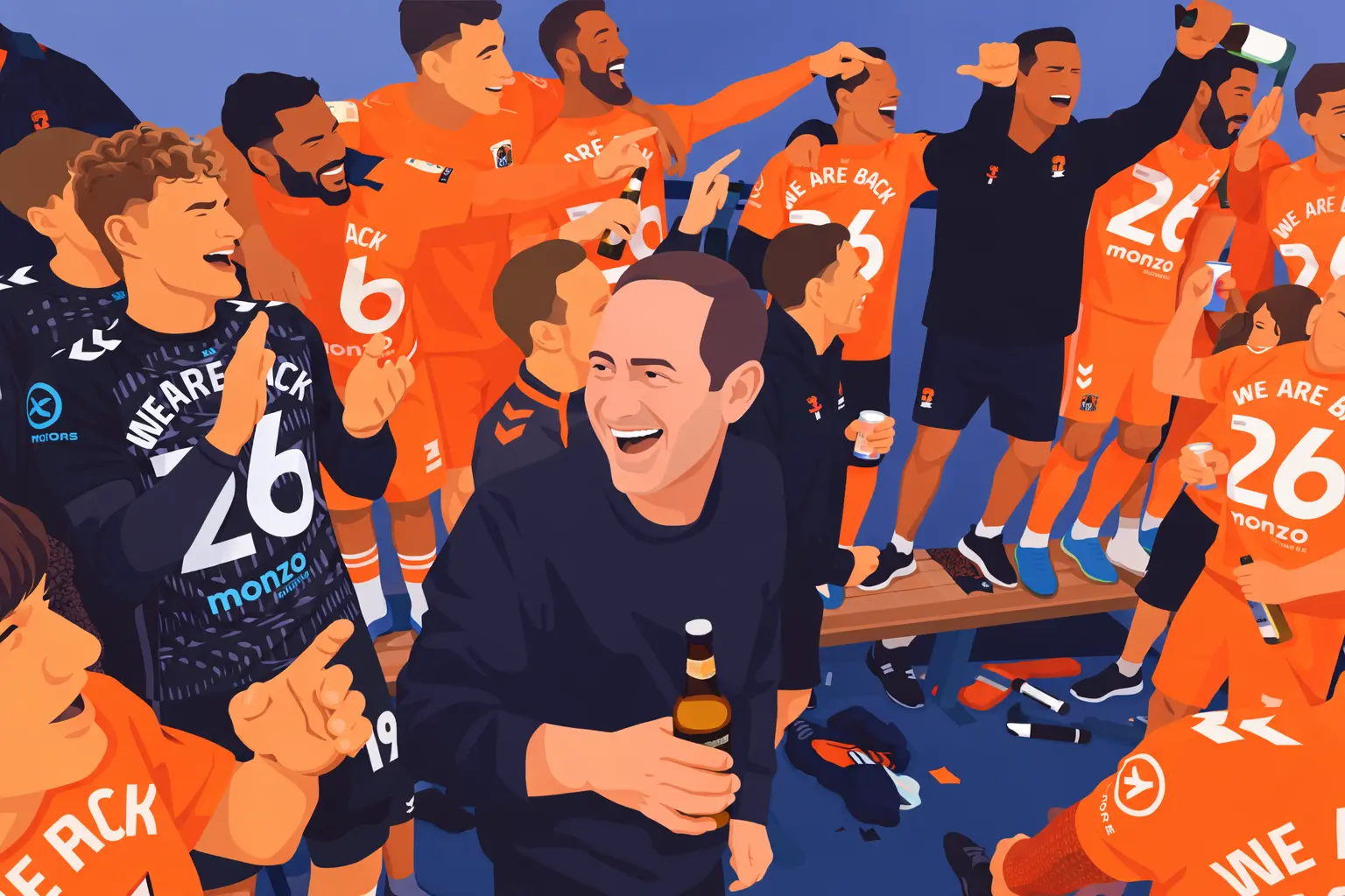 Frank Lampard celebrating with Coventry City players