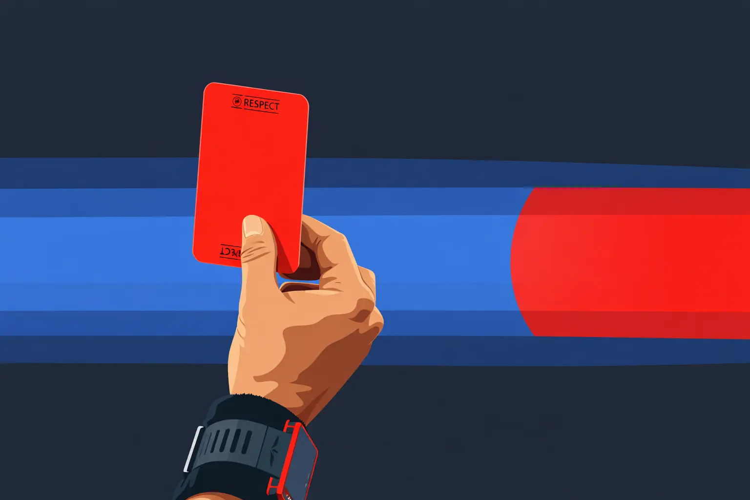 Red card shown during a Championship clash