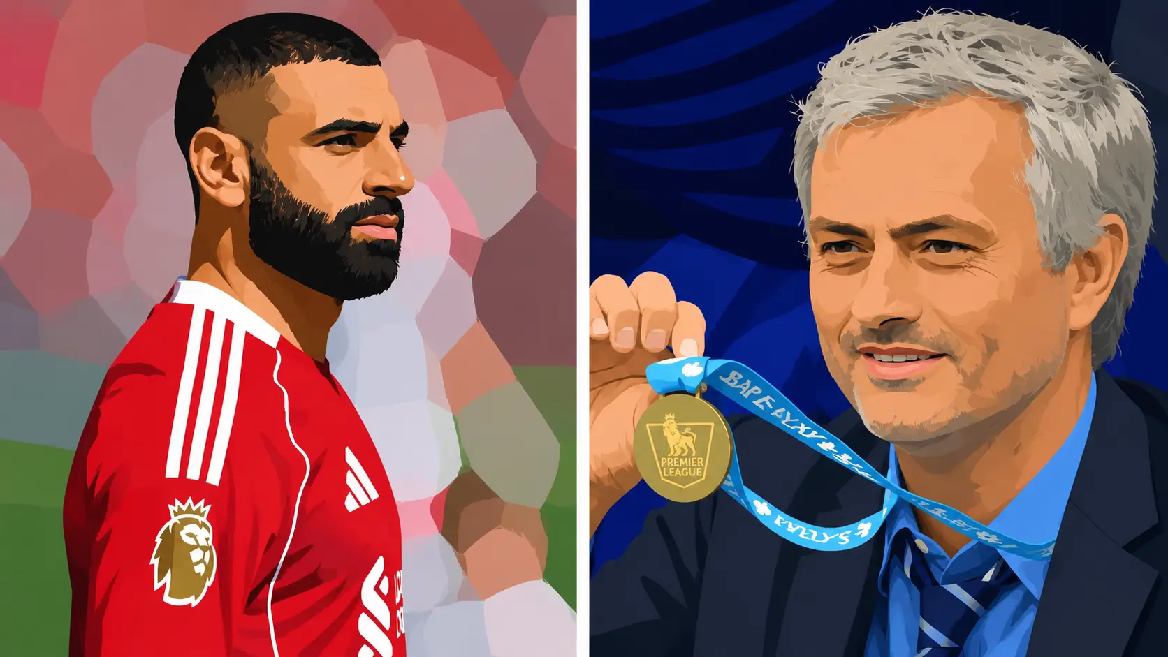 Mohamed Salah and Jose Mourinho