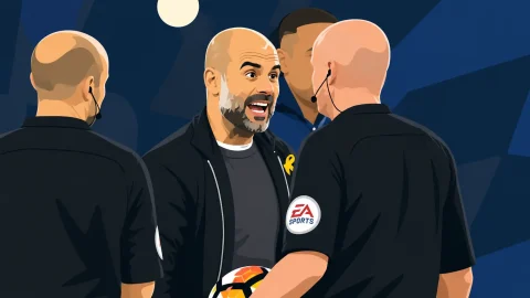 Pep Guardiola with referees