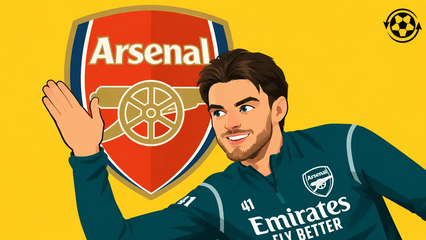 Declan Rice, Arsenal logo
